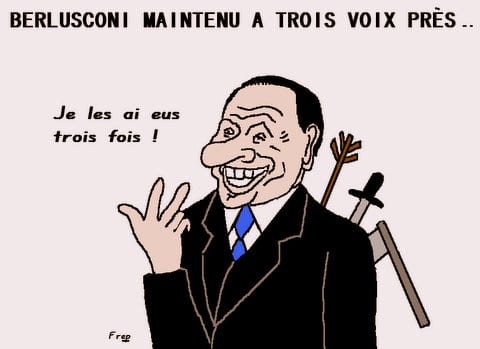 Berlusconi  reconduit  à  trois  voix   près . .