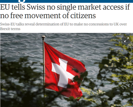 Après le Brexit : les avertissements suisses et étasuniens aux Britanniques